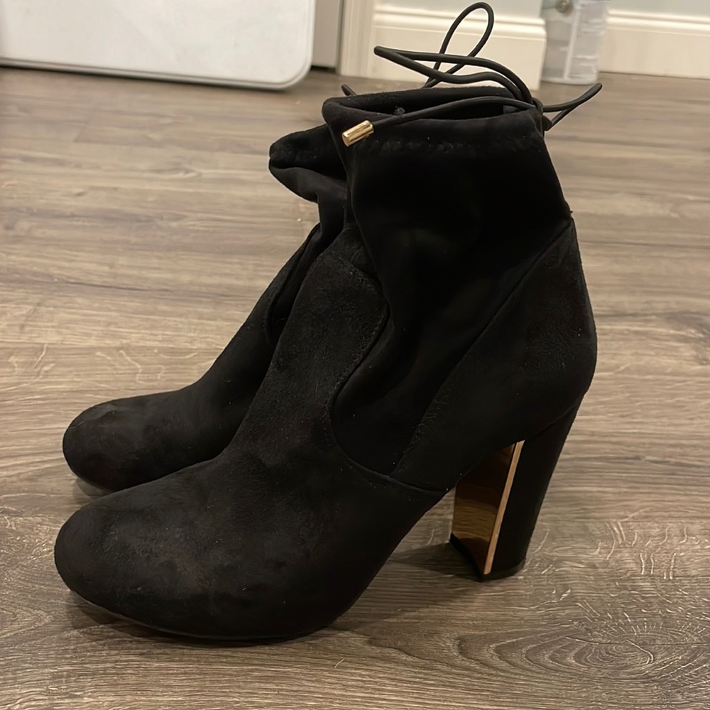 Womens black and gold boots
